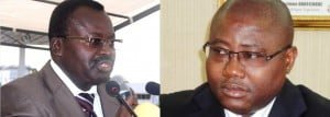 Le PM Ahoomey-Zunu (g) et Etienne Bafaï, ex DG de la BTCI