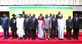 Les chefs d'Etat et de Gouvernement présents au 46ème Sommet de la Cedeao